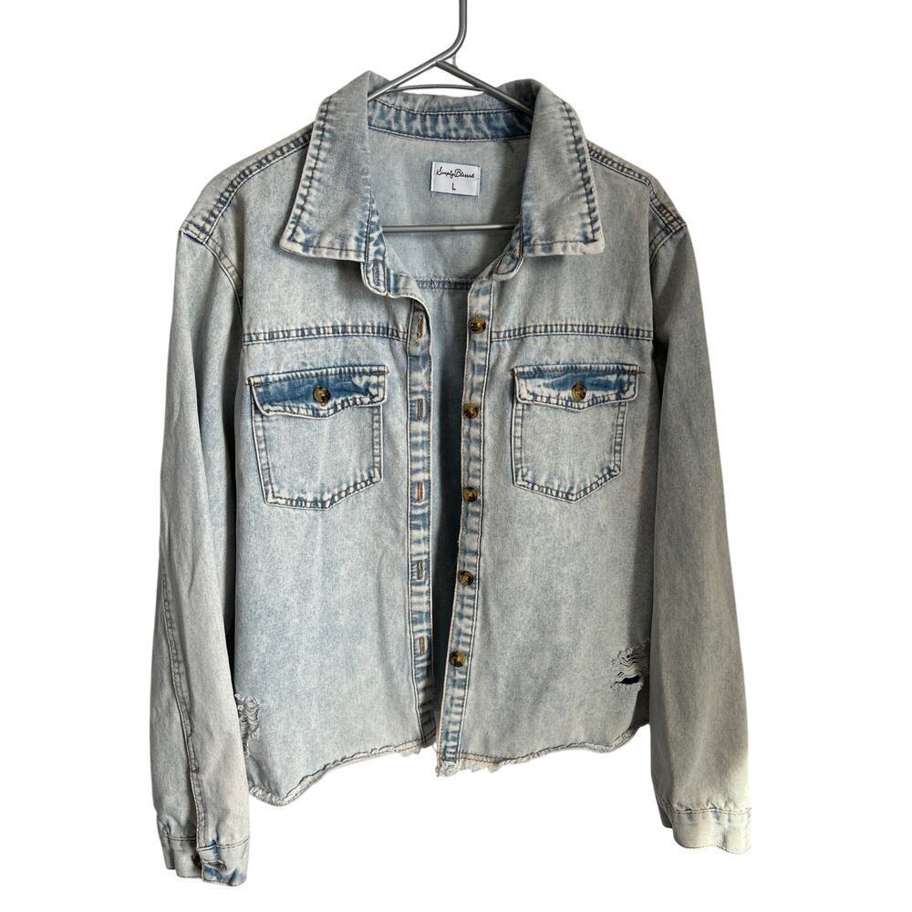 Simply Blessed Boutique Classic Denim Jacket/Shirt Size Large Women's